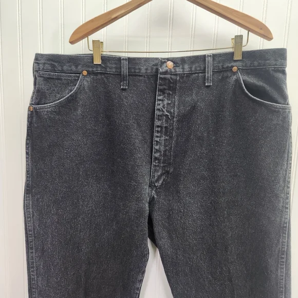 Wrangler Men's Vtg Cowboy Cut Regular Fit Black Jeans - made In USA 100% Cotton